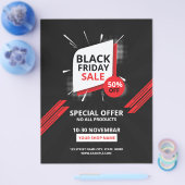 Zwarte reclamebrochure op vrijdag flyer (Enkel)