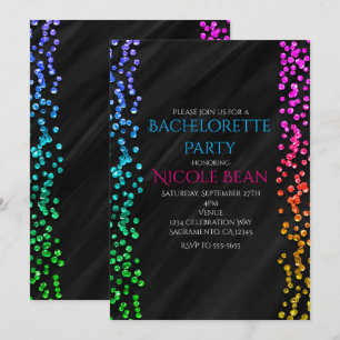 Zwarte Regenboog Glitter Glans Confetti Feest Fun Kaart