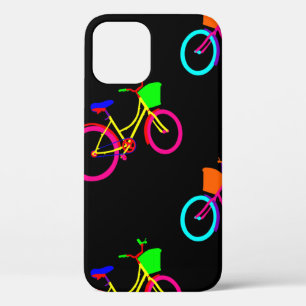 zwarte regenboog rijdt kleurrijke fietsen iPhone 12 hoesje