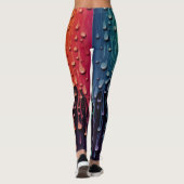 Zwarte regenboog waterdruppels leggings (Achterkant)