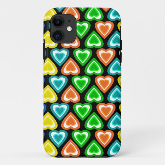 Zwarte regenboogharten patroon Case-Mate iPhone case (Achterkant)