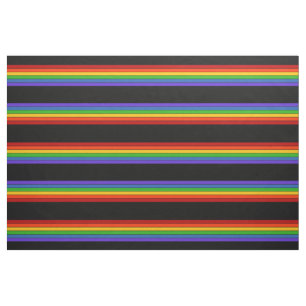 Zwarte regenboogstrips stof