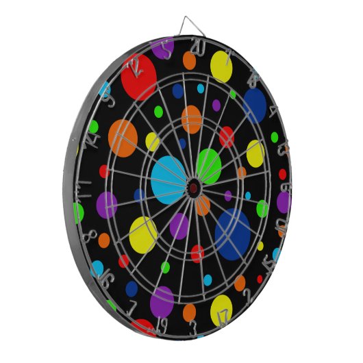 Zwarte regenboogvlekken Dartboard Dartbord (Voorkant Links)