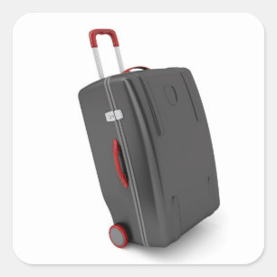 Zwarte reistas vierkante sticker