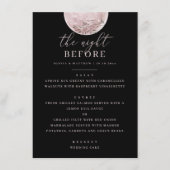 Zwarte repetitie diner | Zachte roze blush moon Menu (Voorkant)
