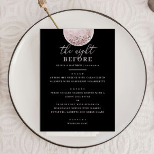 Zwarte repetitie diner Zachte roze blush moon Menu