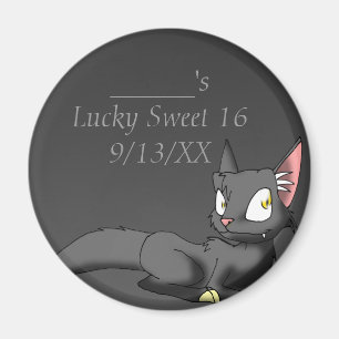 Zwarte reptiel kat 1 magneet