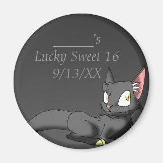 Zwarte reptiel kat 1 magneet