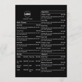 Zwarte Restaurant Tafel Menu Kaarten Plat Menu (Voorkant)
