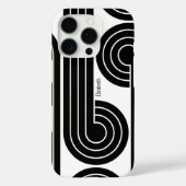 zwarte retro Abstracte lijnen Case-Mate iPhone Case (Achterkant)