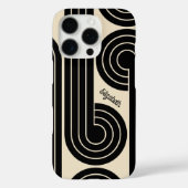 zwarte retro Abstracte lijnen Case-Mate iPhone Case (Achterkant)