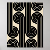 zwarte retro Abstracte lijnen Poster (Voorkant)