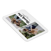 Zwarte Retro Kalligrafie Twee Foto's Huwelijk Magneet (Rechterzijde)