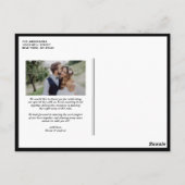 Zwarte Retro Typografie Fotobruiloft Dank u Briefkaart (Achterkant)