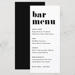 Zwarte Retro Typografie Trouw Bar Menu