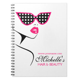 Zwarte Retro Zonnebril met Roze Stippen voor Vrouw Notitieboek