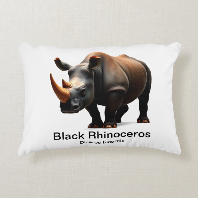 zwarte rhino accent kussen (Voorkant)