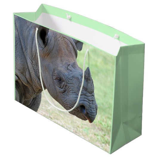 Zwarte Rhino Large Cadeautasje (Achterkant Gekanteld)