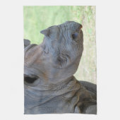 Zwarte Rhino Theedoek (Verticaal)