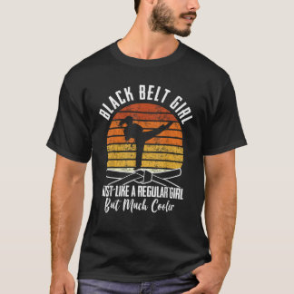 Zwarte riem meisje karate zwarte riem promotie zwa t-shirt