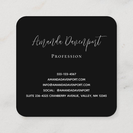 Zwarte rij met draaiende donkere Gothic stijl Vierkante Visitekaartje (Achterkant)