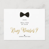 Zwarte ringdrager  strik bruiloft voorstel briefkaart (Voorkant)