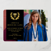 Zwarte RN Caduceus Afstudeerfoto Aankondiging (Voorkant)