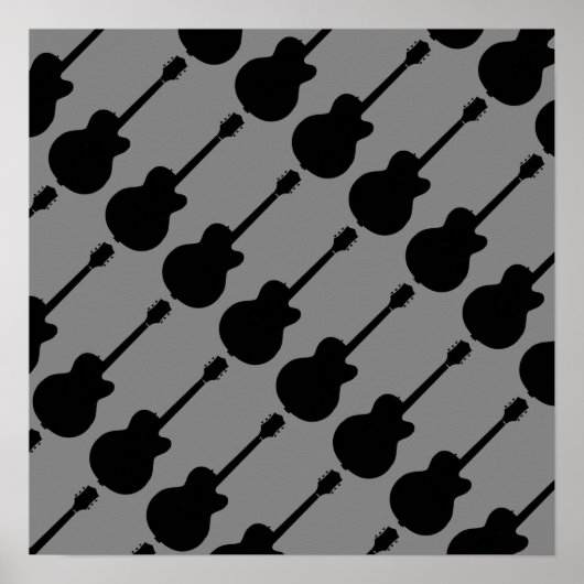 zwarte rockgitaarpatroon poster (Voorkant)