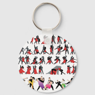 ZWARTE RODE BALLROOM COLORFUL DANCERS DANCE DIGITA SLEUTELHANGER