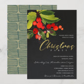 ZWARTE RODE BES CORPORATE FEESTKERSTPARTY KAART (Voorkant / Achterkant)