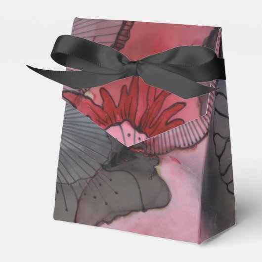 Zwarte rode bessen gunstbox bedankdoosjes (Voorkant Zijde)