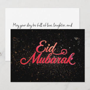 Zwarte & Rode Eid Mubarak Vakantiekaart Feestdagenkaart