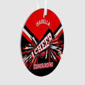 Zwarte, rode en witte Cheerleader Ornament (voorkant)