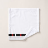 Zwarte rode en witte strepen bad handdoek (Wasdoekje)