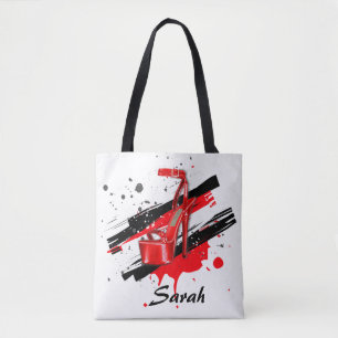 Zwarte, rode en witte warme hoogten tote bag
