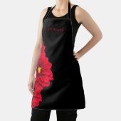 Zwarte rode floraals schort (Insitu)