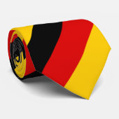 Zwarte Rode Gele Combinatie Stropdas (Opgerold)