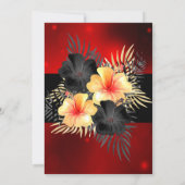 Zwarte Rode gele Hibiscus Tropische Florence Party Kaart (Achterkant)