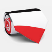 Zwarte rode geometrische boogstraal stropdas (Opgerold)