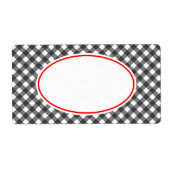  zwarte rode Gingham Kitchen Gift Label Labels (Voorkant)