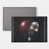 Zwarte Rode Kruisvormige Maanmagnet Magneet (Voorkant / Achterkant)