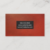 Zwarte Rode Leren Achtergrond Visitekaartje (Achterkant)