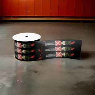 Zwarte & Rode Notenkraker Soldaten in uniform Lint