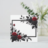 Zwarte & Rode Rozen Kaart (Staand voorkant)
