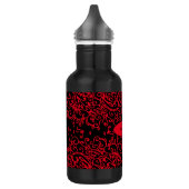 Zwarte Rode Swirl Waterfles met naam Waterfles (Links)