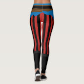 Zwarte rode, verticale streep piratengordel Hallow Leggings (Achterkant)