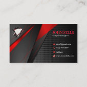 Zwarte & Rode Visitekaartjes 51 Pack van 100 (Voorkant)