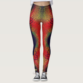 ZWARTE RODE VUURBEELDSCHERMEN VAN DE SCHERM LEGGINGS