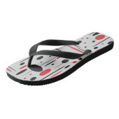 Zwarte, Rode, & Witte Flip Flops (Schuin)