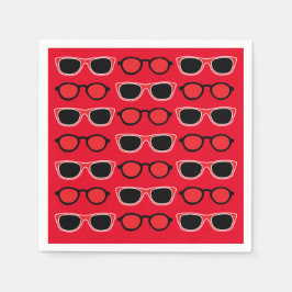 Zwarte Rode Zonnebrillen Zomer Strand Pool Party Servet